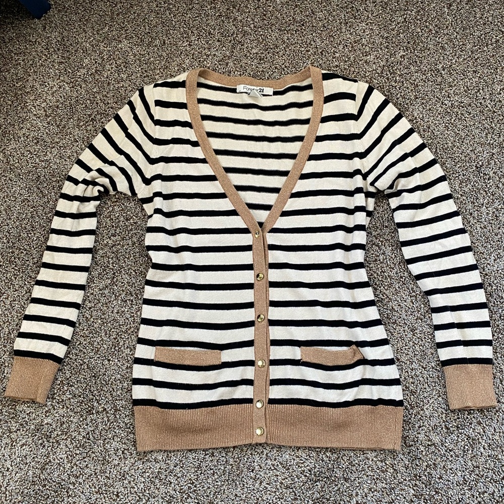 Metallic Striped Cardigan